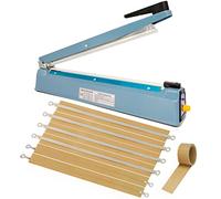 Termoselladora sellador de bolsas máquina selladora de bolsas por calor 400mm impulso manual envasado selladora térmico de bolsas de plástico, 6 repuestos y 5 metros de tela de repuesto, bag sealer