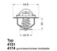 Termostato 4174.82D BorgWarner (Wahler) para FIAT CITROËN PEUGEOT IVECO MULTICAR