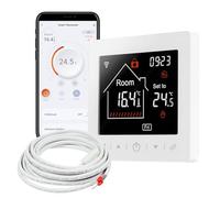 Termostato Ambiente Mi-Heat M2 WLAN Blanco - Alexa Tuya Smart Life Google Home eléctrico calefacción por Suelo Radiante Termostato Ambiente Inteligente Apagado temporizado de la Pantalla