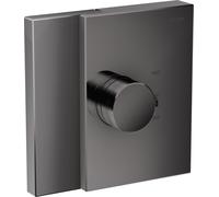 Termostato AXOR Edge del tamaño de una mano Highflow oculto, con corte de diamante, 46741330, Color: Cromo negro pulido