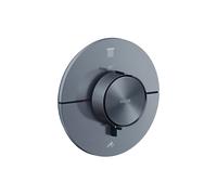 Termostato AXOR ShowerSelect ID de hansgrohe, empotrado, redondo, 2 consumidores, 36750340, Color: Cromo negro cepillado