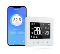 Termostato Conectado, Termostato Inalámbrico, Compatible con Alexa y Google Home, Termostatos para Caldera de Gas, Termostato Inteligente Conectado WiFi con Pantalla Táctil LED, Control de Voz y a