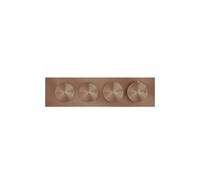 Termostato de alto rendimiento Gessi Origini con pulsador, 2 vías, montaje horizontal en pared, 66222708, Color: PVD cepillado de cobre