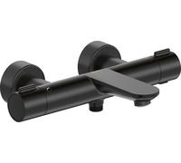 Duravit Wave grifo de bañera y ducha a pared con termostato negro WA5220000046
