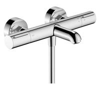 Termostato de bañera hansgrohe Ecostat, proyección 177mm, montaje en superficie, 2 consumidores, 13347140, Color: Bronce cepillado