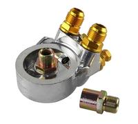 Termostato de bloque de placa tipo sándwich enfriador Universal con filtro de aceite AN10 3/4 "-16UNF y M20*1,5 y 1/8" NPT Sil de aluminio Intercooler coche Radiador intercooler