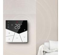 Termostato de calefacción digital blanco conectado WiFi, modos de sincronización semanal personalizados, regulador de temperatura del panel táctil con almacenamiento de datos y función de memoria de