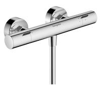 Termostato de ducha Ecostat Fine de hansgrohe, montaje en superficie, 1 consumidor, 13324340, Color: Cromo negro cepillado