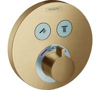 Termostato de ducha ShowerTablet ShowerSelect S, empotrado, 2 consumidores, cromado, 15743140, Color: bronce cepillado