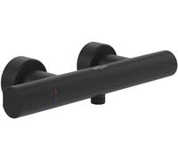 Termostato de ducha Universal Taps & Fittings de Villeroy & Boch, grifería de ducha con protección térmica y bloqueo de seguridad a los 38°, mezclador de ducha empotrado, redondo, negro mate