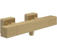 Termostato de ducha Universal Taps & Fittings de Villeroy & Boch, grifería de ducha con protección térmica y bloqueo de seguridad a los 38°, mezclador de ducha empotrado, rectangular, Oro cepillado