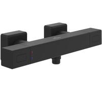 Termostato de ducha Universal Taps & Fittings de Villeroy & Boch, grifería de ducha con protección térmica y bloqueo de seguridad a los 38°, mezclador de ducha empotrado, rectangular, negro mate