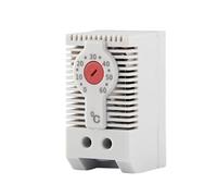 Termostato de gabinete con controlador de temperatura mecánico ajustable, normalmente cerrado, KTO011, 2 unidades, for riel DIN, for uso en calefacción.