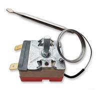 Termostato de horno 50 - 250 °C, regulador de temperatura para horno eléctrico - Interruptor de temperatura preciso de metal, robusto termostato de calefacción con tubo capilar para un control seguro