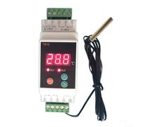 Termostato de riel DIN con pantalla digital y control de temperatura, salida de 2 vías, función de alarma, voltaje de funcionamiento AC90-260 V, apto para calefacción, refrigeración y ventilación