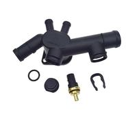 Termostato del motor Acoplador de brida para manguera refrigerante agua, cuello salida y sensor, apto para VW Beetle(Kit)