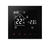 Termostato digital de ambiente, pantalla LED, pantalla táctil, regulador de temperatura programable semanalmente para calefacción por suelo radiante (negro - calefacción de agua por suelo radiante 3 A