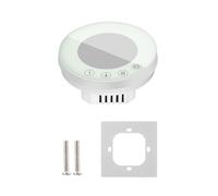 Termostato Digital programable Inteligente, Controlador de Temperatura Ambiente con Pantalla táctil LCD Redonda retroiluminada, ABS y PC, 8.8x8.8x4.4cm, Blanco y Negro - Precisió (Calentamiento de