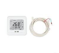 Termostato digital programable para calefacción por suelo radiante, control de temperatura de aire y suelo con sensor dual, temporizador semanal de 6 períodos, controlador de habitación con pantalla