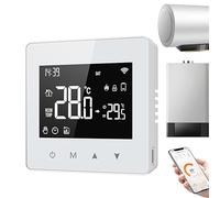 Termostato digital programable - Termostato alimentado por batería, termostato inteligente inalámbrico Wifi, termostato de caldera de agua y gas, pantalla LCD, control climático inteligente programabl