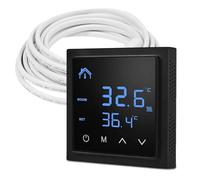 Termostato digital, termostato inteligente, termostato de ambiente para calefacción por suelo radiante, termostato de habitación con pantalla táctil y cable de 3 metros, termostato de pared, regulador