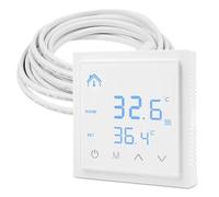 Termostato digital, termostato inteligente, termostato de ambiente para calefacción por suelo radiante, termostato de habitación con pantalla táctil y cable de 300 cm, termostato de pared, regulador