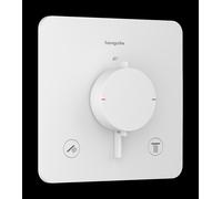 Termostato empotrado hansgrohe Ecostat Comfort Q para 2 consumidores, 33713700, Color: Blanco mate