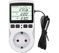 Termostato Enchufe Digital, Temporizador Digital Programador con Sonda, Toma Temporizador Digital para Incubadora Invernadero Acuario