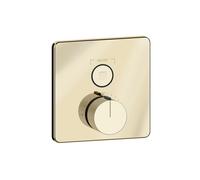 Termostato Gessi Hi-Fi listo para montar con botón de encendido/apagado. 1 vía, montaje en pared, 38717710, Color: PVD de latón