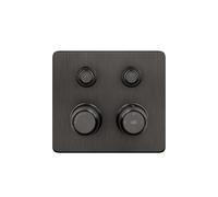 Termostato Gessi Hi-FI listo para montar con botón de encendido/apagado, 2 vías, ducha de lluvia y teleducha, montaje en pared, 65232707, Color: Metal negro cepillado PVD