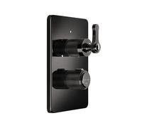 Termostato Gessi Venti20 listo para montar, cartucho deflector, 2 vías, con cartucho termostático y RV, montaje en pared, 65135706, Color: PVD negro metálico