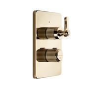 Termostato Gessi Venti20 listo para montar, con válvula de cierre, 1 vía, con cartucho termostático y desagüe, montaje en pared, 65133735, Color: Bronce cálido PVD