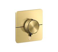 Termostato hansgrohe AXOR ShowerSelect ID, Highflow, empotrado, 1 consumidor, una salida adicional, softsquare, 36778950, Color: Latón cepillado