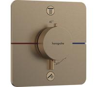 Termostato hansgrohe ShowerSelect Comfort Q, empotrado, 2 consumidores, roseta Soft Edge, 15583140, Color: Bronce cepillado
