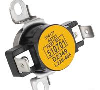 Termostato High Limit D510701 para secadoras - Compatible con Speed Queen, para Amana | Interruptor de corte térmico negro de 1.63 x 0.9 pulgadas |