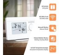 Termostato Inalámbrico Mi-Heat M-250S RF 230V Blanco B-Ware para Suelo Radiante