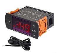 Termostato industrial con pantalla LED para congelador de almacenamiento en | Panel frontal impermeable IP65, tecnología de botón táctil, resiste la humedad, ideal para almacenamiento en frío húmedo y