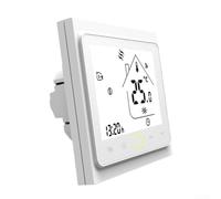 Termostato inteligente de calefacción de suelo con WiFi para control de aplicación Tuya, pantalla táctil 2.5D, monitor de humedad de temperatura interior y exterior, estación meteorológica, soporte de