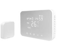 Termostato inteligente de tacto suave con batería HeyThermo-Free (blanco) - ISNATCH