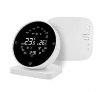 Termostato inteligente inalámbrico programable con conectividad WiFi y control de pantalla táctil, compatible con Alexa y para asistentes Tuya, soporta batería o alimentación USB, precisión de ±05 °C