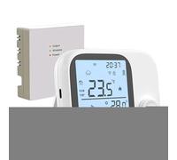 Termostato inteligente - Monitor de temperatura con pantalla digital WiFi, sensor inalámbrico con control de voz por aplicación | Programable para la familia, interior, hogar, dormitorio, sala de