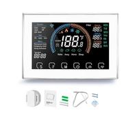 Termostato Inteligente Pantalla táctil a Color LCD Aplicación Control de Voz Termostato de Bomba de Calor programable con Adaptador de Cable C para de refrigeración de (Blanca)