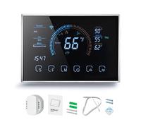 Termostato Inteligente Pantalla táctil a Color LCD Aplicación Control de Voz Termostato de Bomba de Calor programable con Adaptador de Cable C para de refrigeración de (Negra)