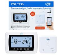 Termostato Inteligente PNI CT36 inalámbrico, con WiFi, Control por Internet, para centrales térmicas, App TuyaSmart