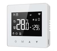 Termostato inteligente programable WiFi para caldera de gas para la aplicación Tuya SmartLifes, control de botón táctil, controlador de temperatura de calefacción central a pilas con horario semanal