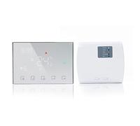 Termostato inteligente RF Wifi para calefacción eléctrica Termostato de pared programable para habitación Funciona con Alexa Google Home, Pantalla táctil Regulador de temperatura inalámbrico, Batería