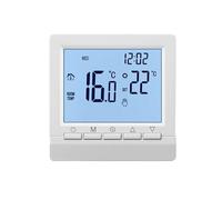 Termostato Inteligente, Termostato De Calefacción De Caldera De Gas LCD, Controlador De Temperatura Programable, Memoria De Apagado Digital,Digital programable(White)