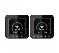 Termostato inteligente, Termostato Tuya, controlador infrarrojo de temperatura y humedad del aire acondicionado, pantalla táctil LCD de alimentación USB(2 Pcs)