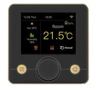Termostato inteligente WiFi con pantalla a color de 2.8 pulgadas para sistemas de calefacción por suelo radiante, compatible con Alexa y Google Assistant, regulador de temperatura inalámbrico negro