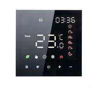 Termostato inteligente WiFi con pantalla LCD a todo color y controles táctiles intuitivos para gestión de sistemas HVAC (negro eléctrico)